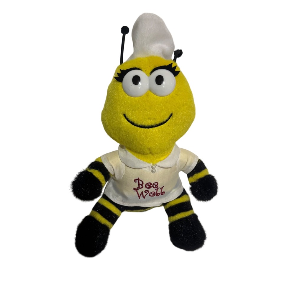 Teleflora Bee Well Bumblebee Nurse Doctor Plush Yellow Black Striped 10 inch